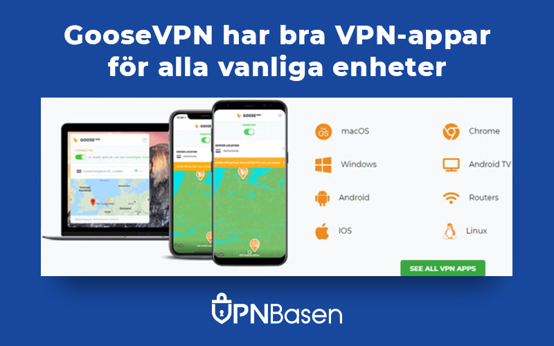 GooseVPN har bra VPN appar