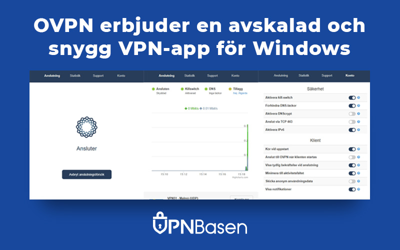 OVPN erbjuder en snygg och avskalad VPN for Windows
