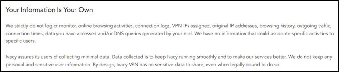 ivacyvpn-loggpolicy